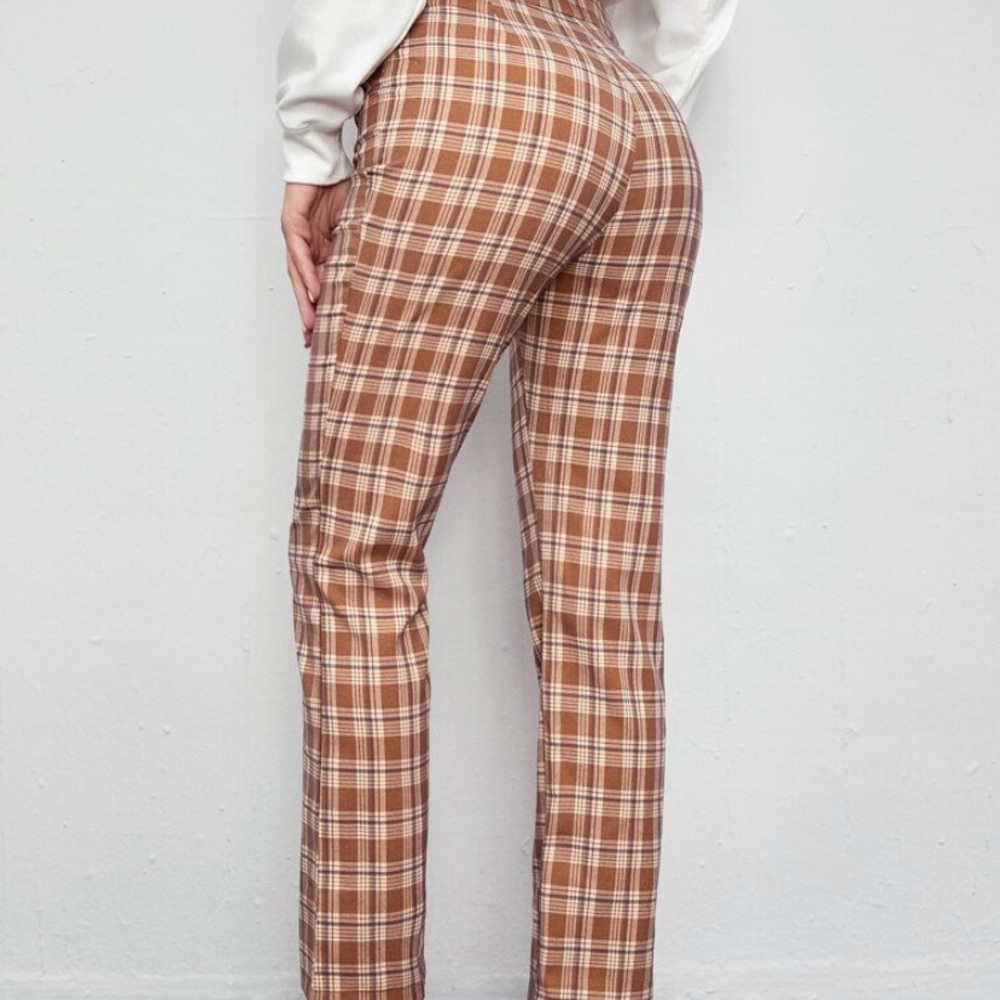Shein High Waisted Plaid Pants
